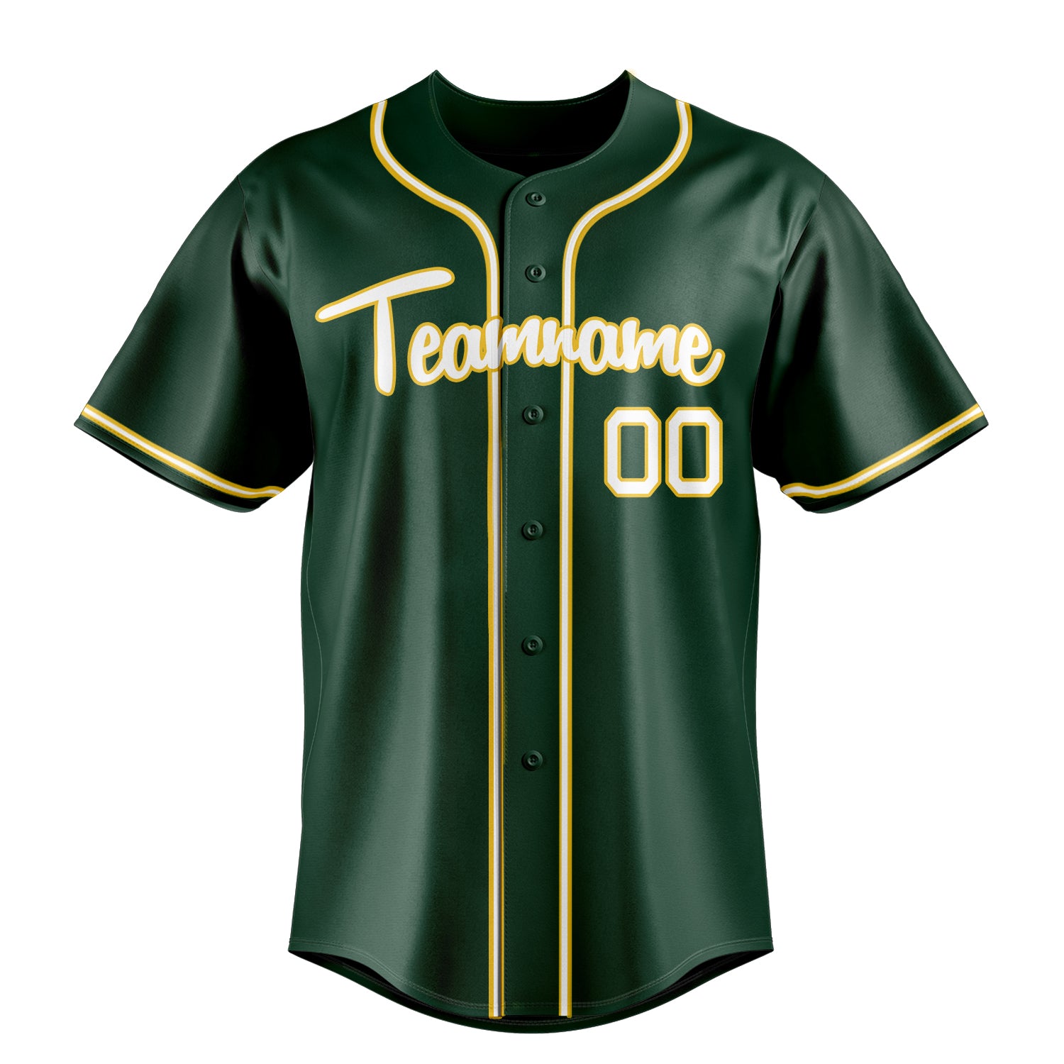 Personalized Green & White Color Fan Baseball Jersey