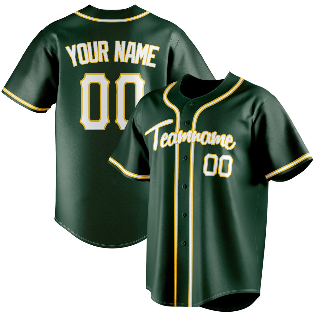 Personalized Green & White Color Fan Baseball Jersey BB01240531TY409