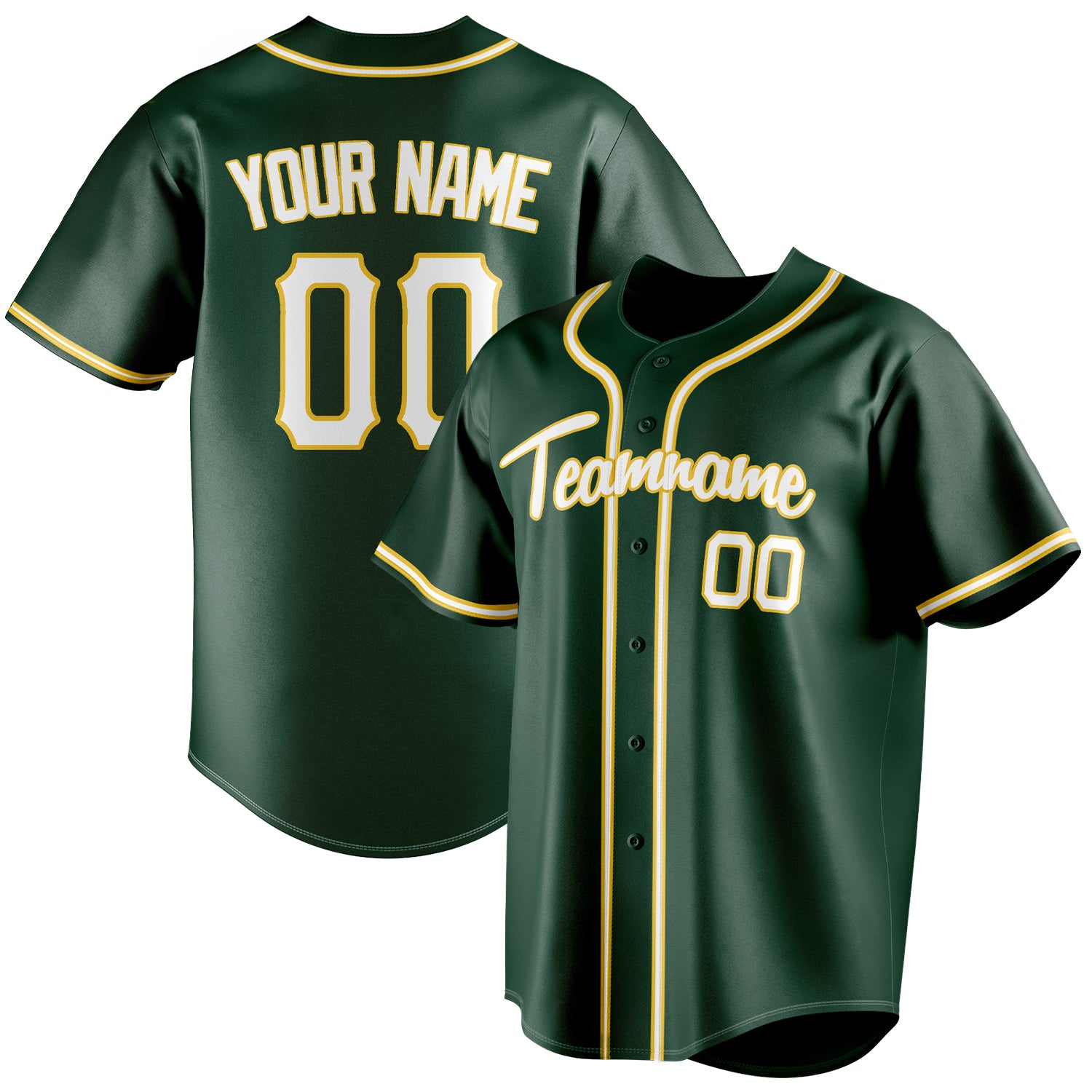 Personalized Green & White Color Fan Baseball Jersey BB01240531TY409