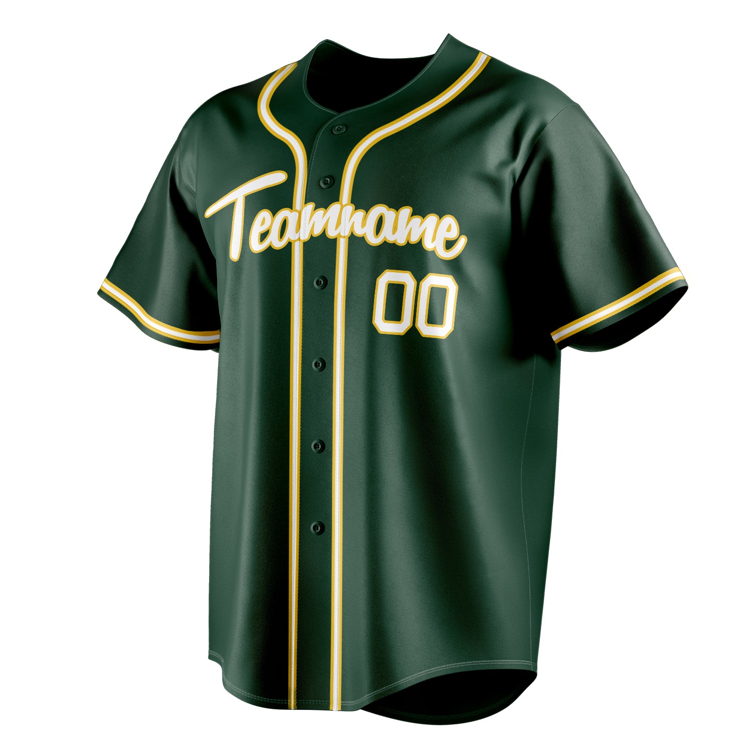 Personalized Green & White Color Fan Baseball Jersey
