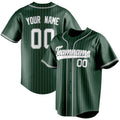 Personalized Green & Gray White Pinstripe Fan Baseball Jersey BB01240531TY410