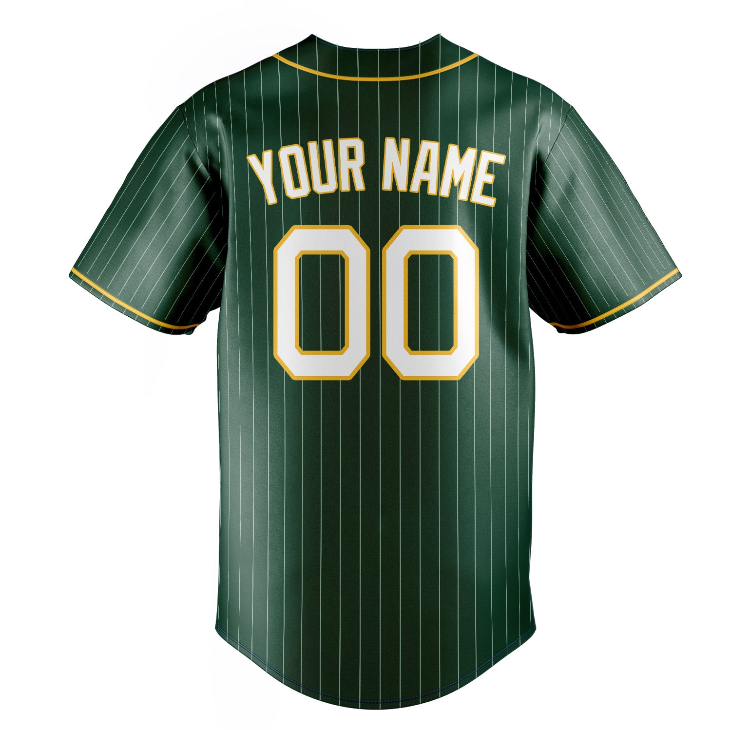 Personalized Green & White White Pinstripe Fan Baseball Jersey