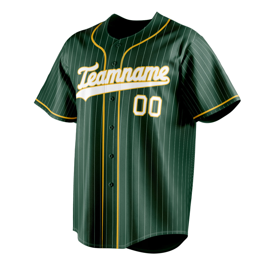 Personalized Green & White White Pinstripe Fan Baseball Jersey