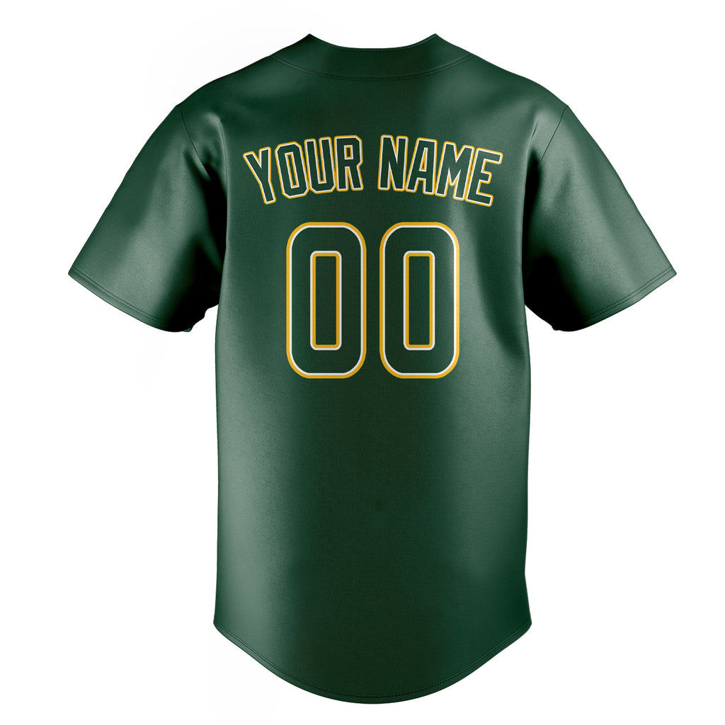 Personalized Green & Gold Color Fan Baseball Jersey