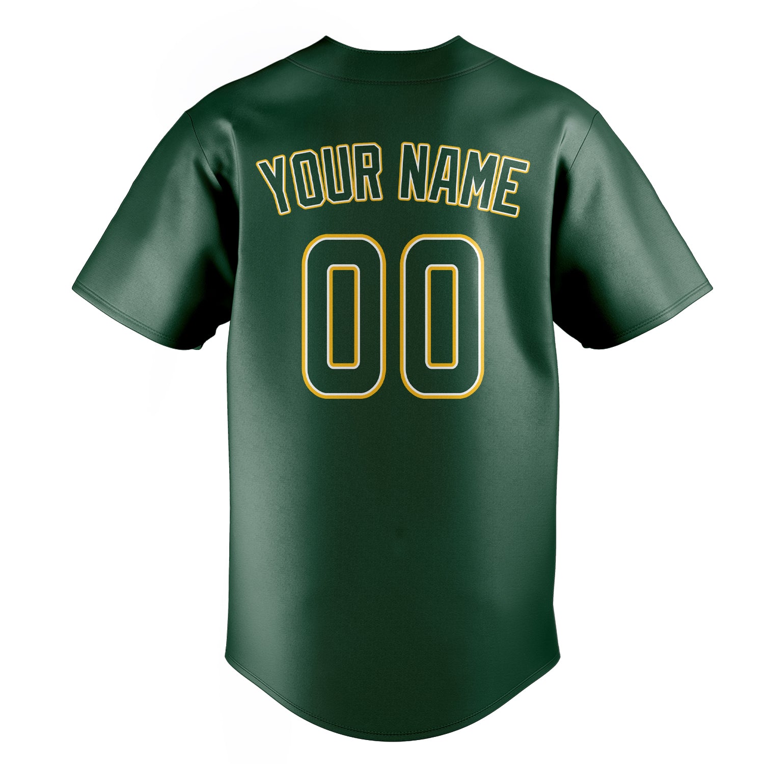 Personalized Green & Gold Color Fan Baseball Jersey