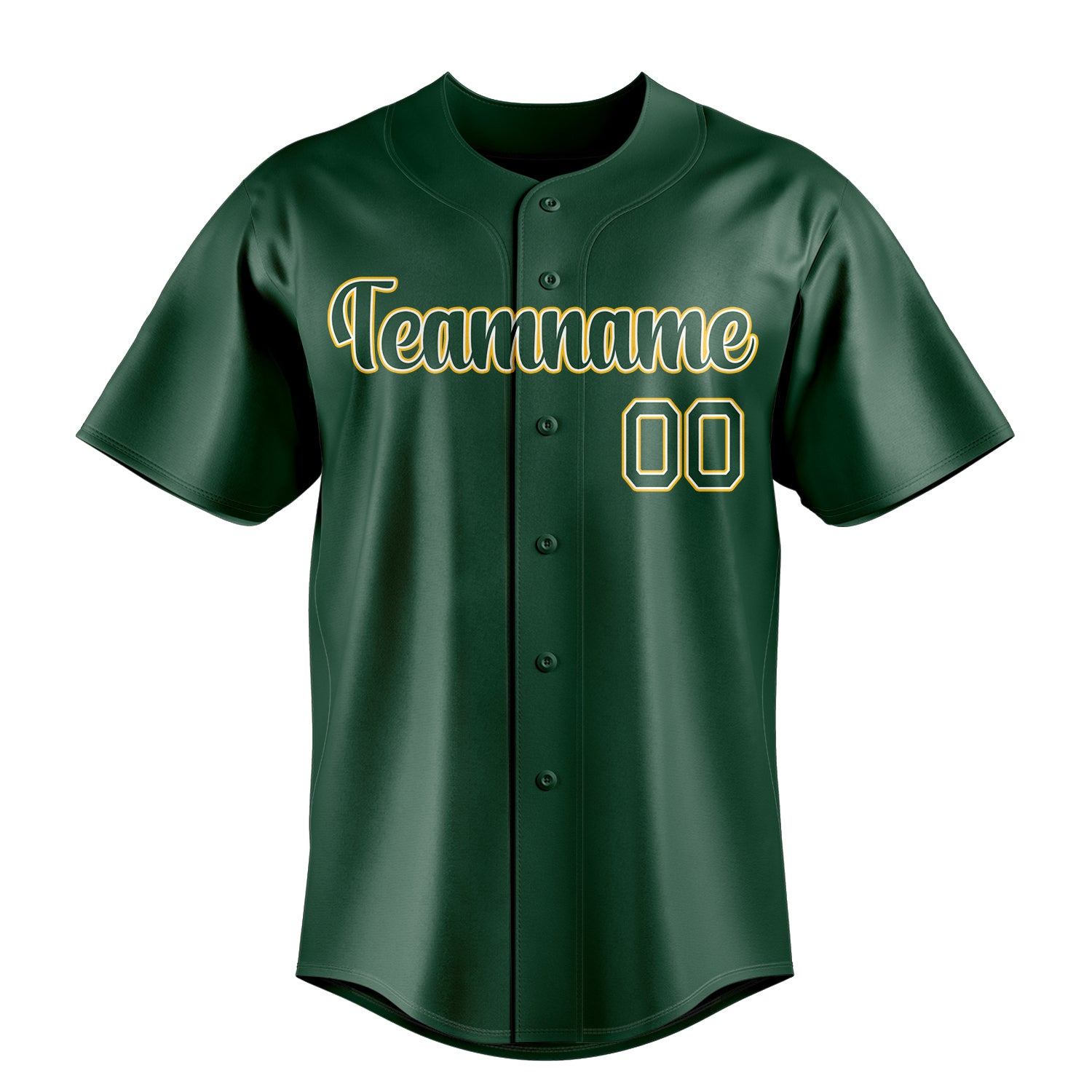 Personalized Green & Gold Color Fan Baseball Jersey