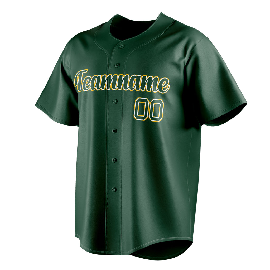 Personalized Green & Gold Color Fan Baseball Jersey