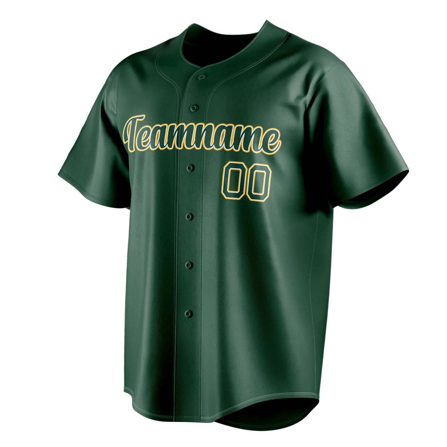 Personalized Green & Gold Color Fan Baseball Jersey