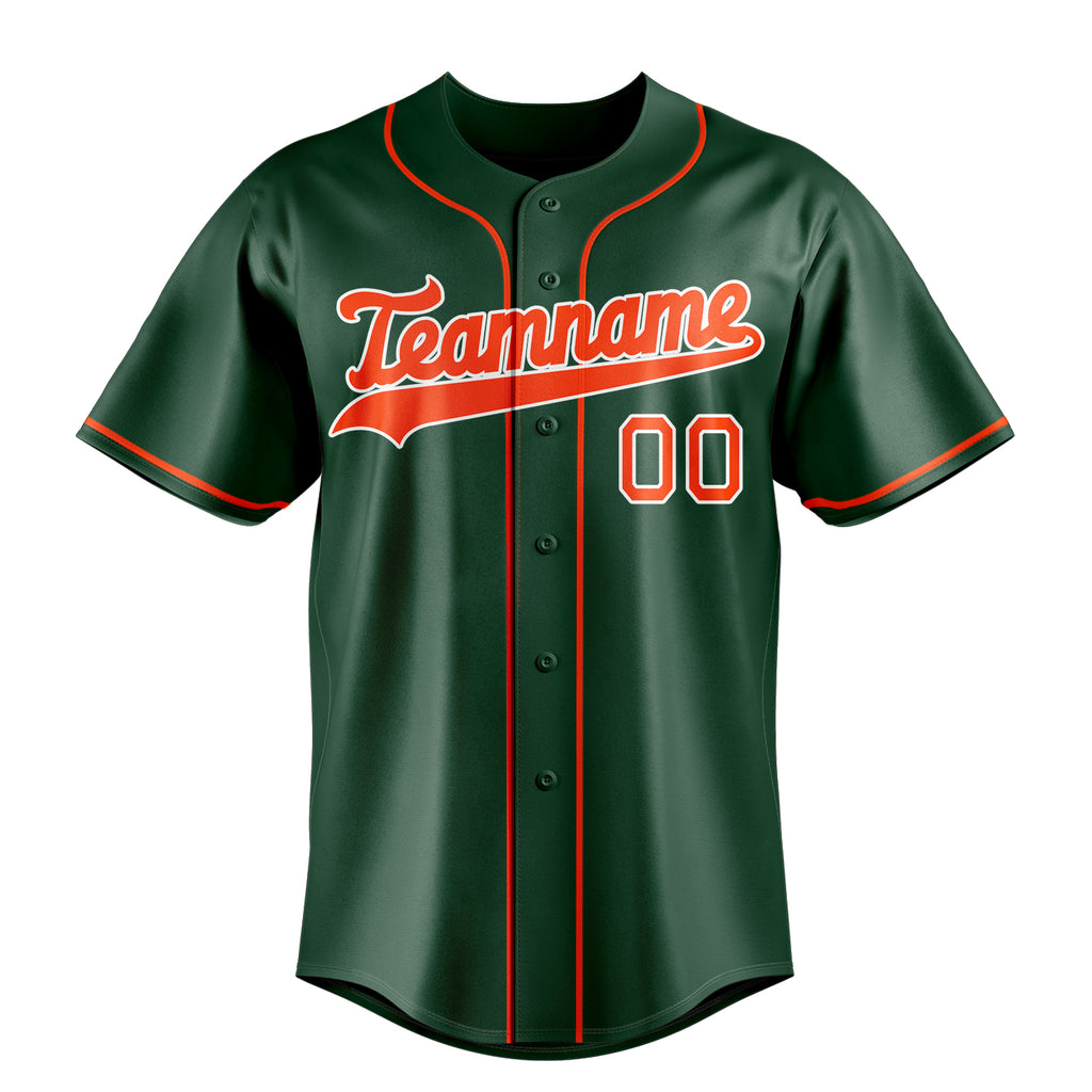 Personalized Green & Orange Color Fan Baseball Jersey