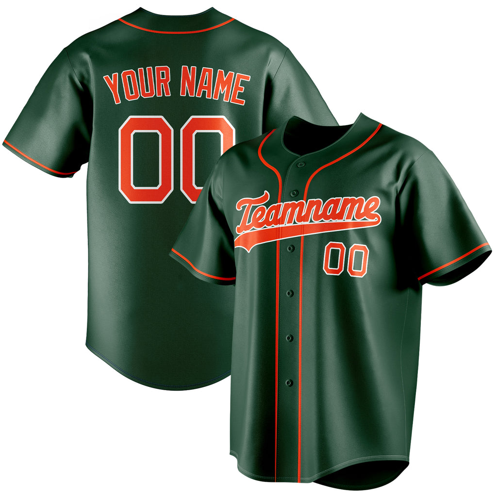 Personalized Green & Orange Color Fan Baseball Jersey BB01240531TY413