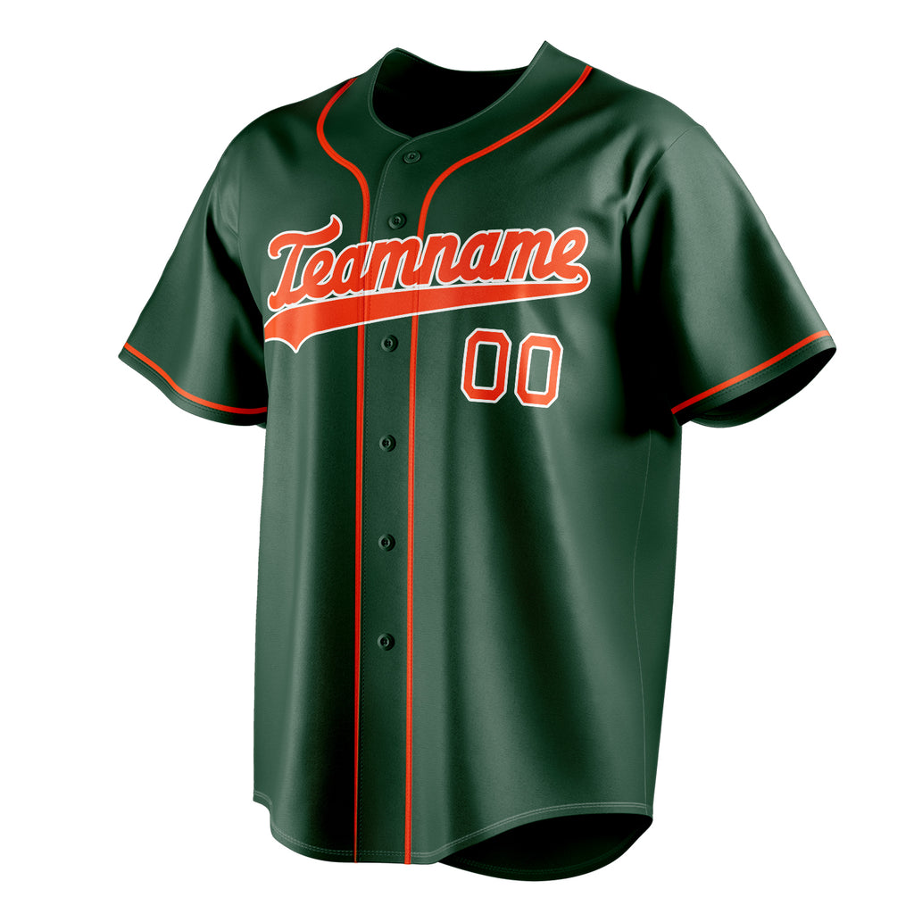 Personalized Green & Orange Color Fan Baseball Jersey