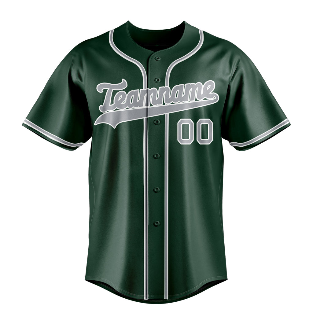 Personalized Green & Gray Color Fan Baseball Jersey