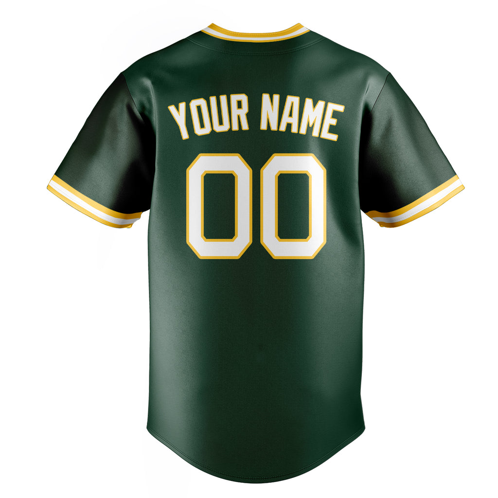 Personalized Green & White Color Fan Baseball Jersey
