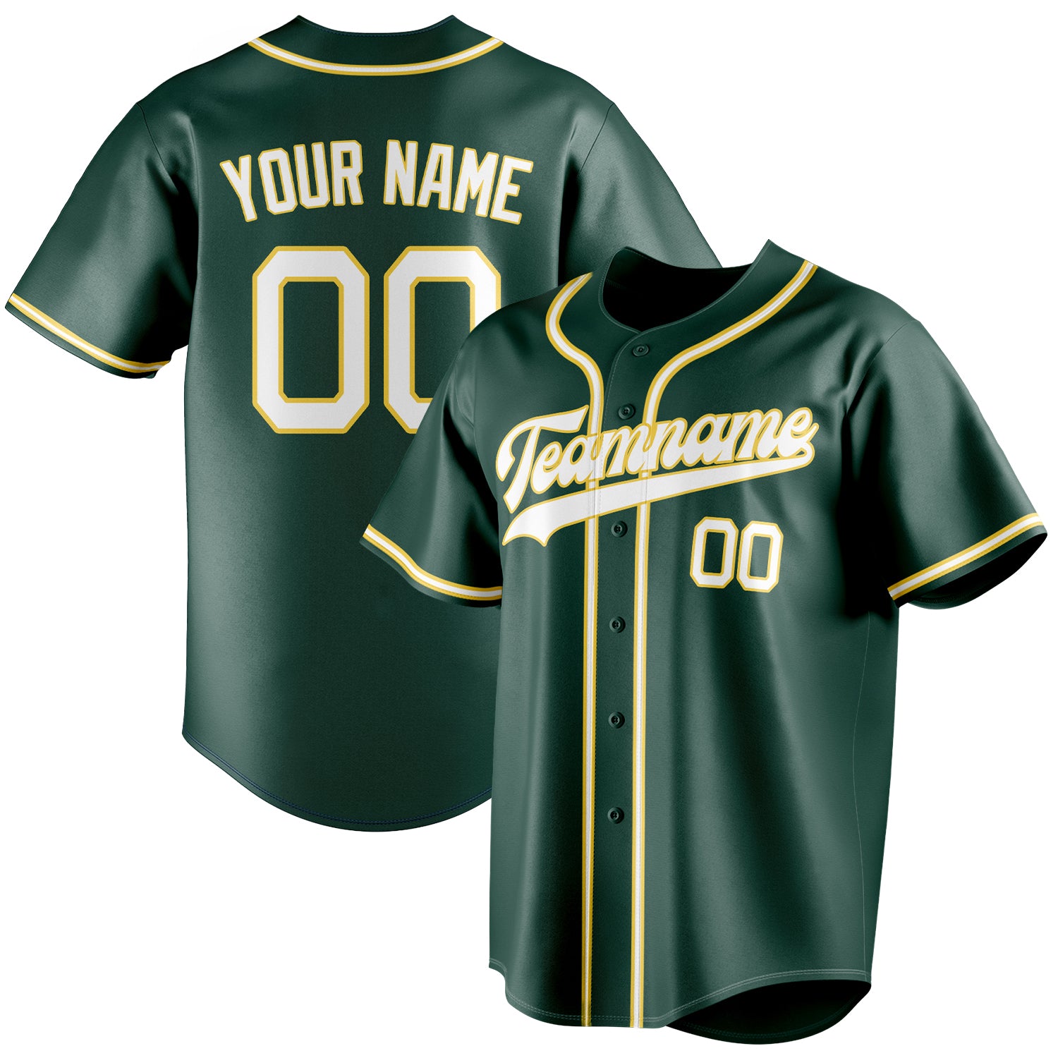 Personalized Green & White Color Fan Baseball Jersey BB01240531TY417