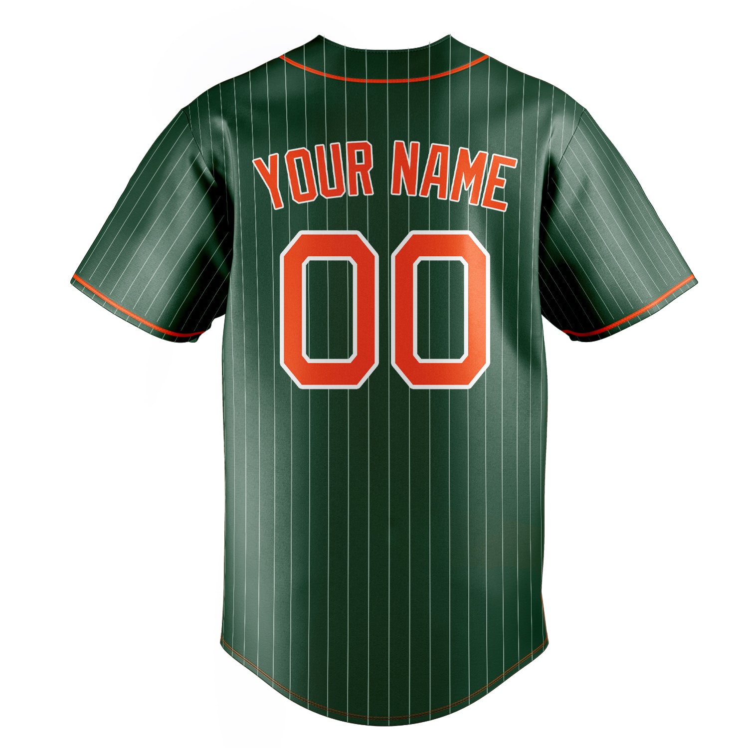 Personalized Green & Orange White Pinstripe Fan Baseball Jersey
