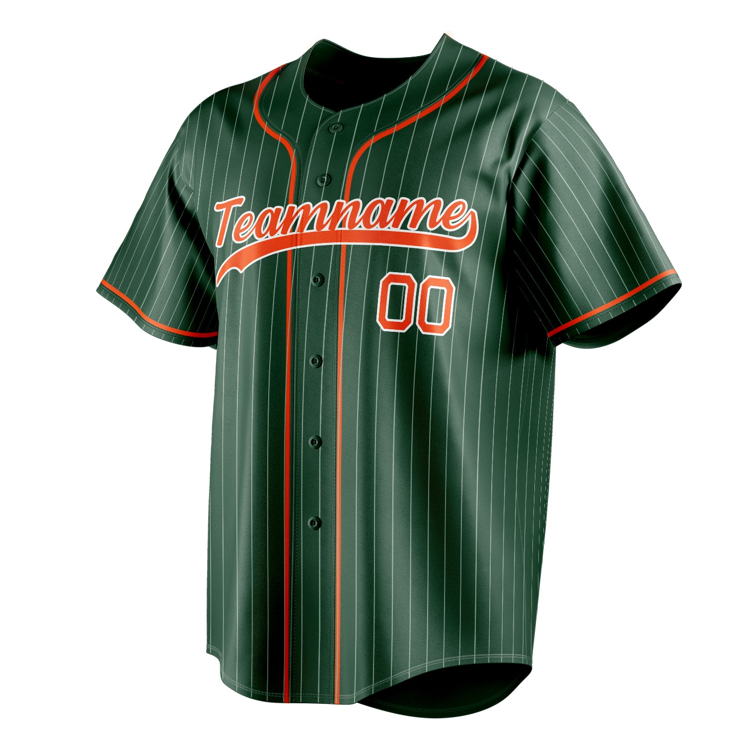 Personalized Green & Orange White Pinstripe Fan Baseball Jersey