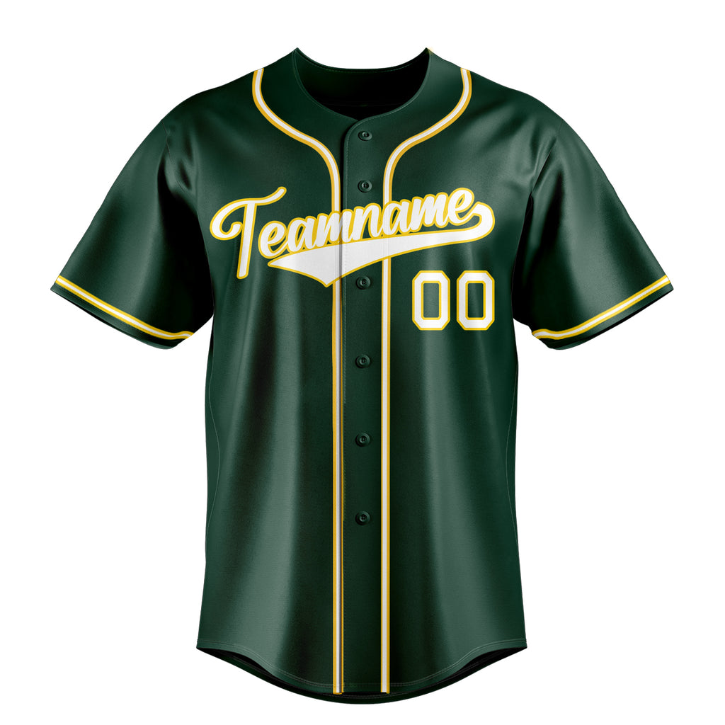 Personalized Green & White Color Fan Baseball Jersey