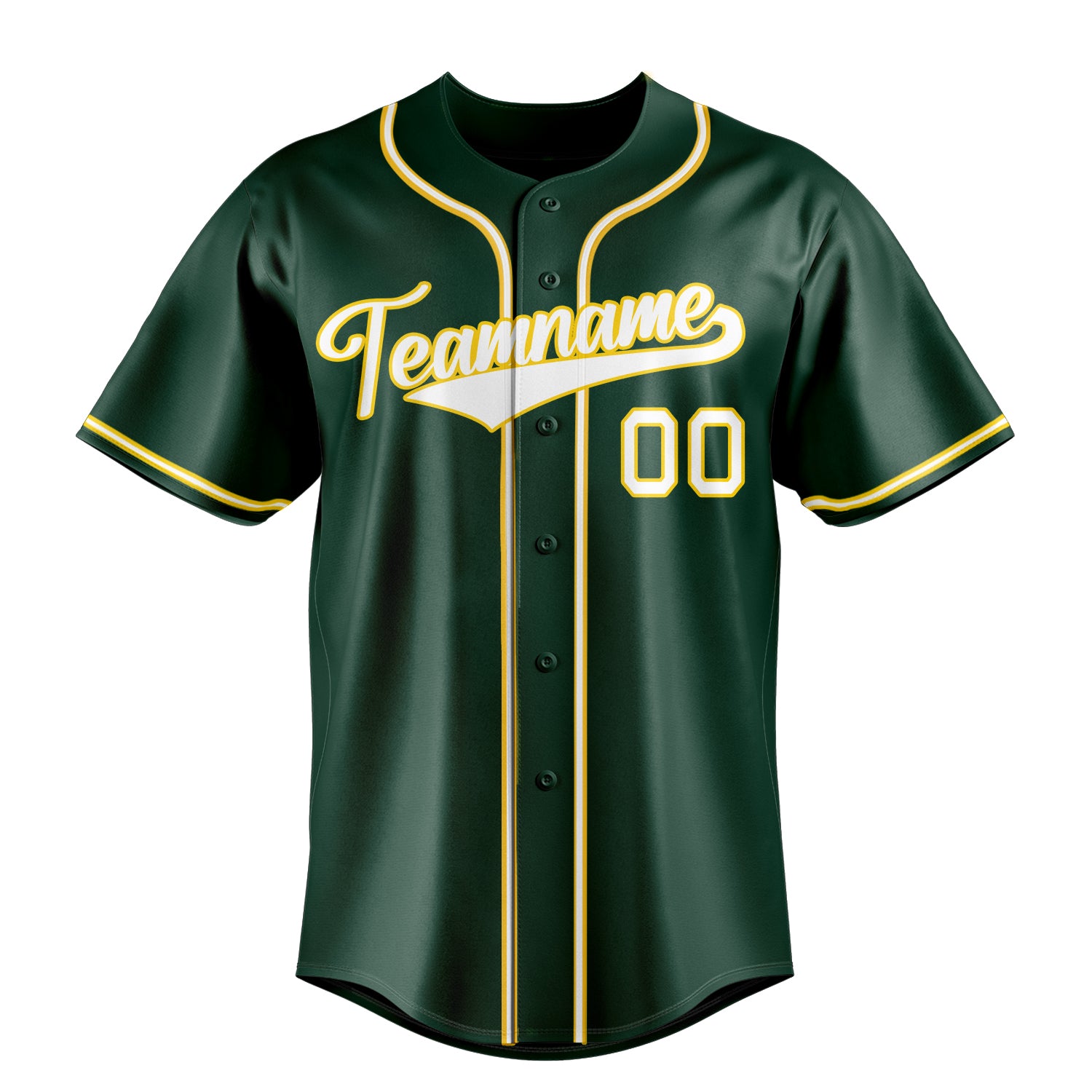 Personalized Green & White Color Fan Baseball Jersey