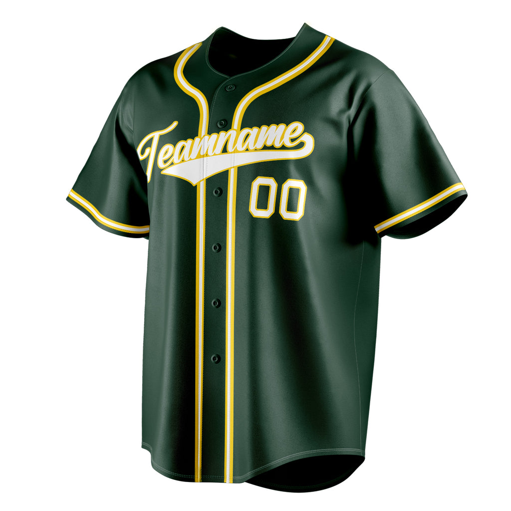 Personalized Green & White Color Fan Baseball Jersey