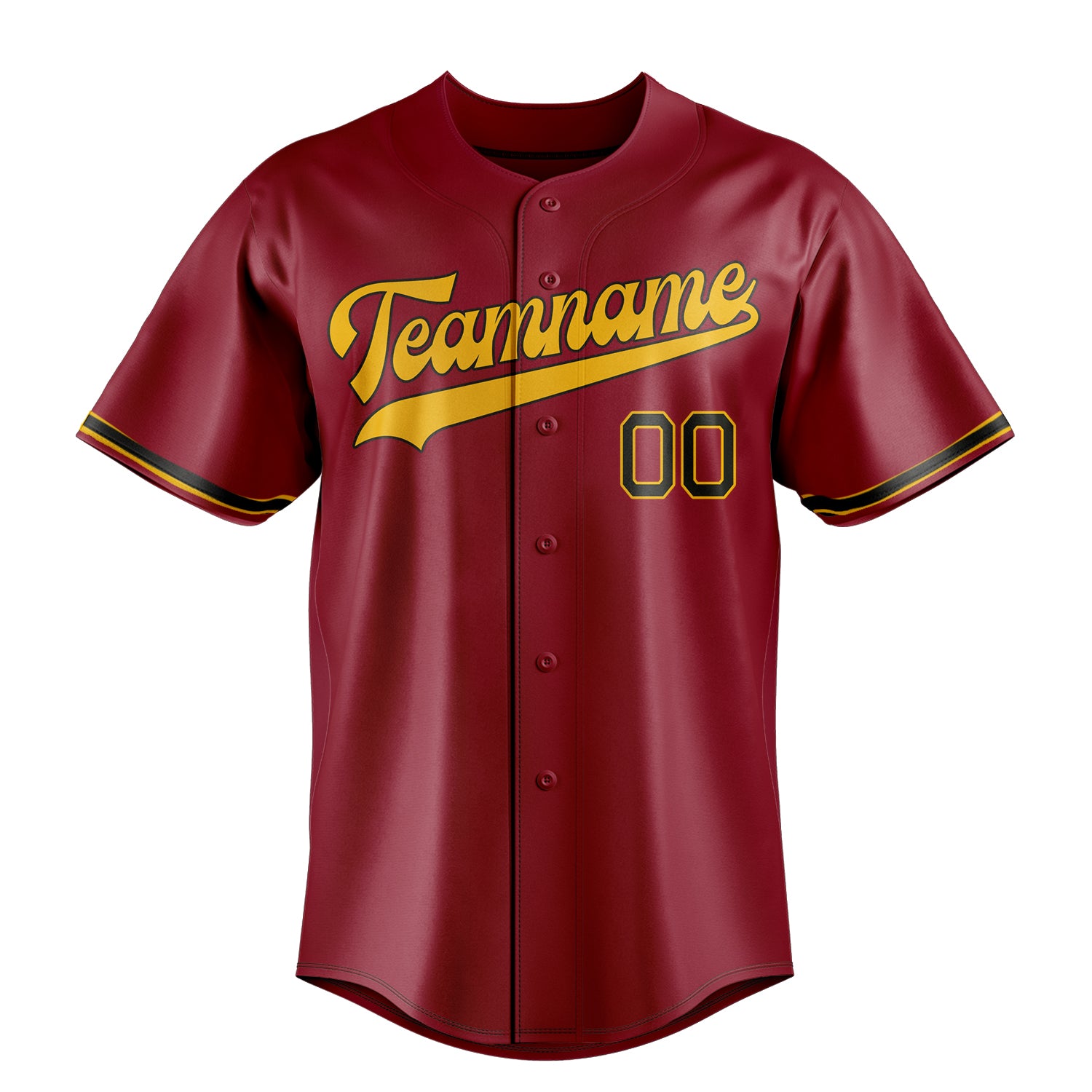 Personalized Maroon & Gold Color Fan Baseball Jersey