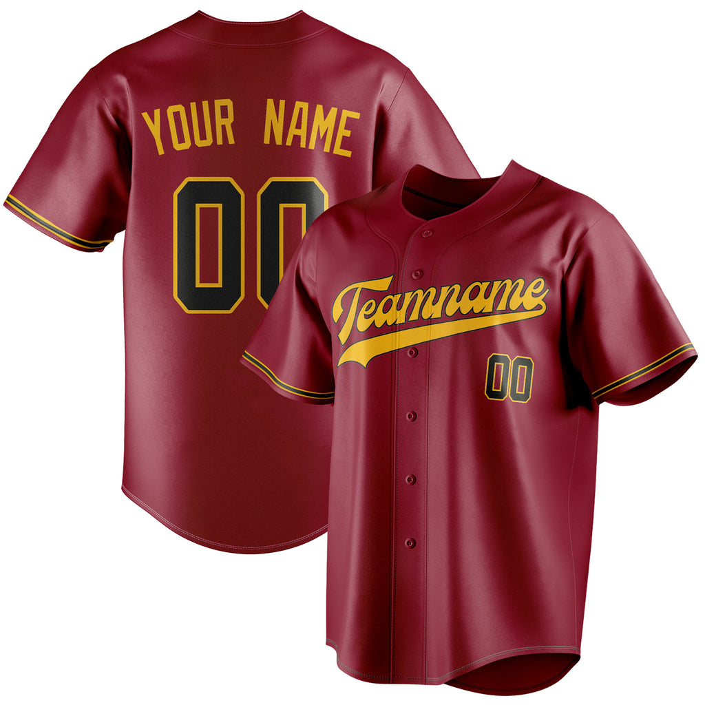 Personalized Maroon & Gold Color Fan Baseball Jersey BB01240531WX470