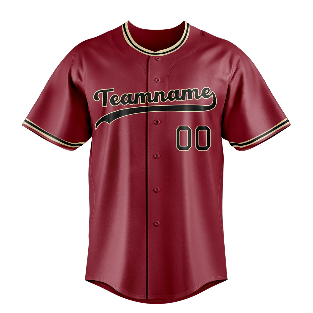 Personalized Maroon & Black Color Fan Baseball Jersey