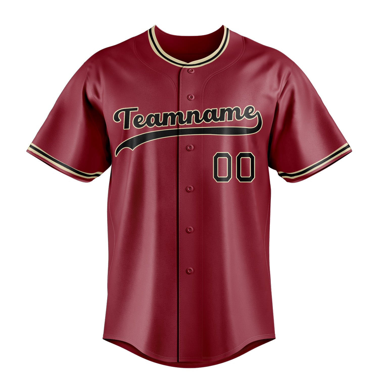 Personalized Maroon & Black Color Fan Baseball Jersey