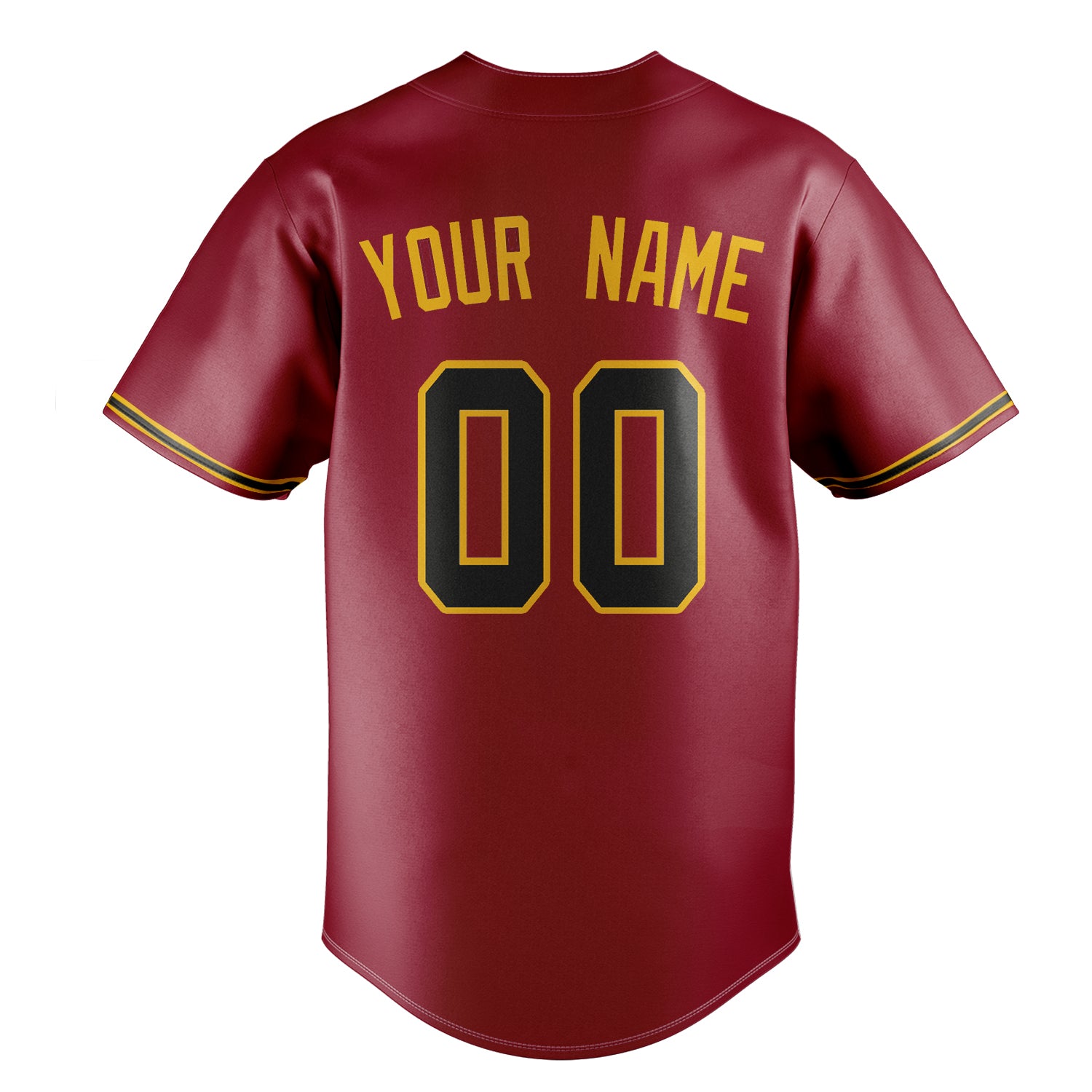 Personalized Maroon & Gold Color Fan Baseball Jersey