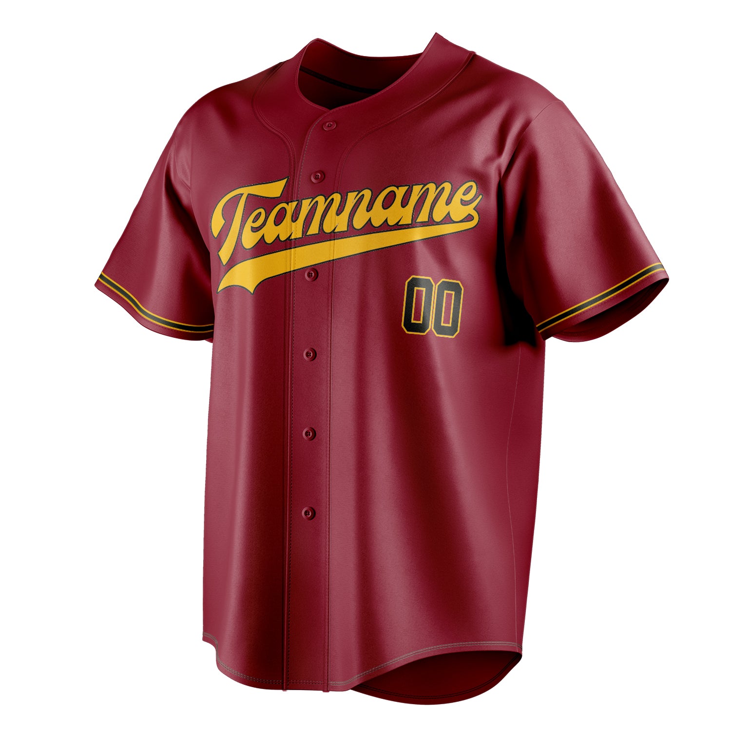 Personalized Maroon & Gold Color Fan Baseball Jersey