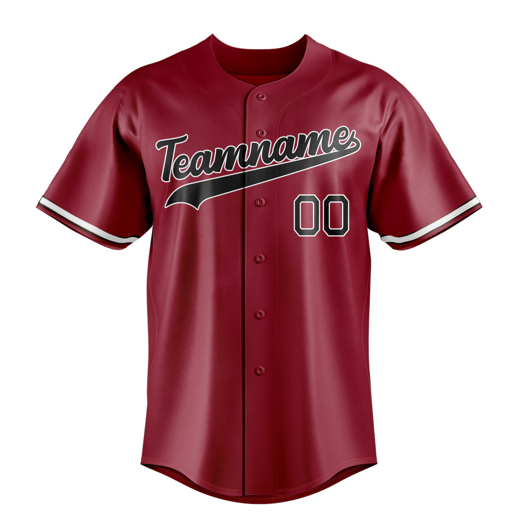 Personalized Maroon & Black Color Fan Baseball Jersey