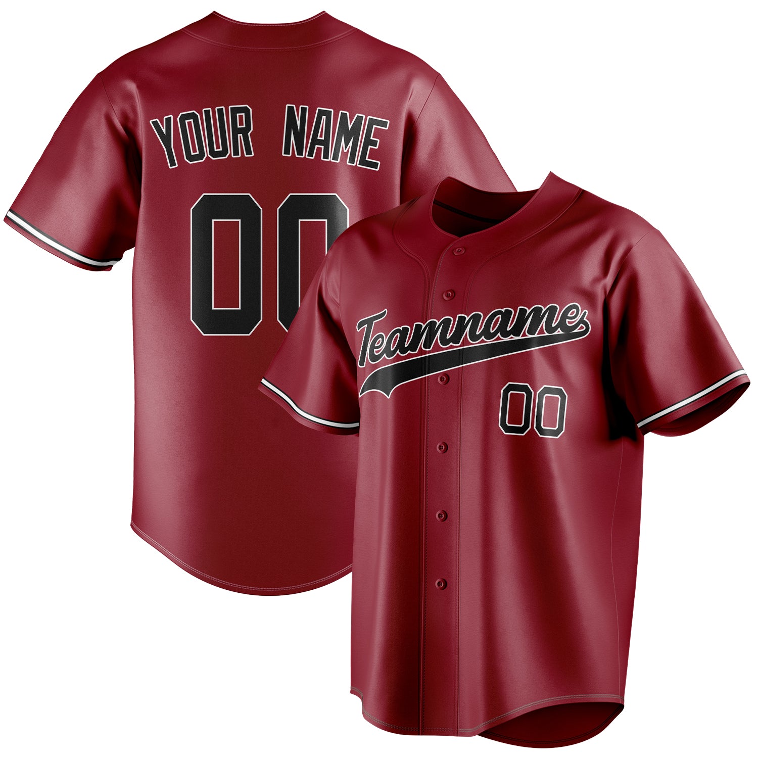 Personalized Maroon & Black Color Fan Baseball Jersey BB01240531WX474