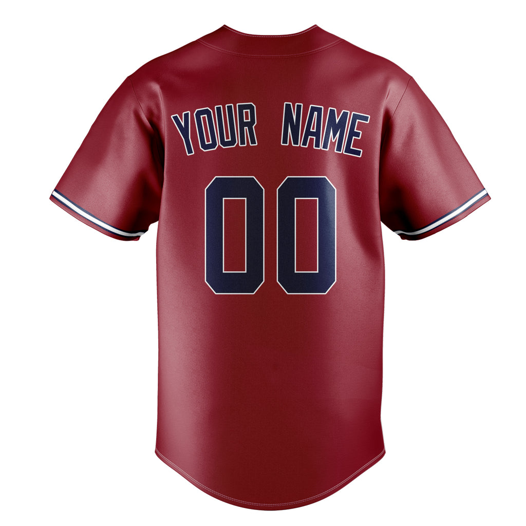 Personalized Maroon & Navy Color Fan Baseball Jersey