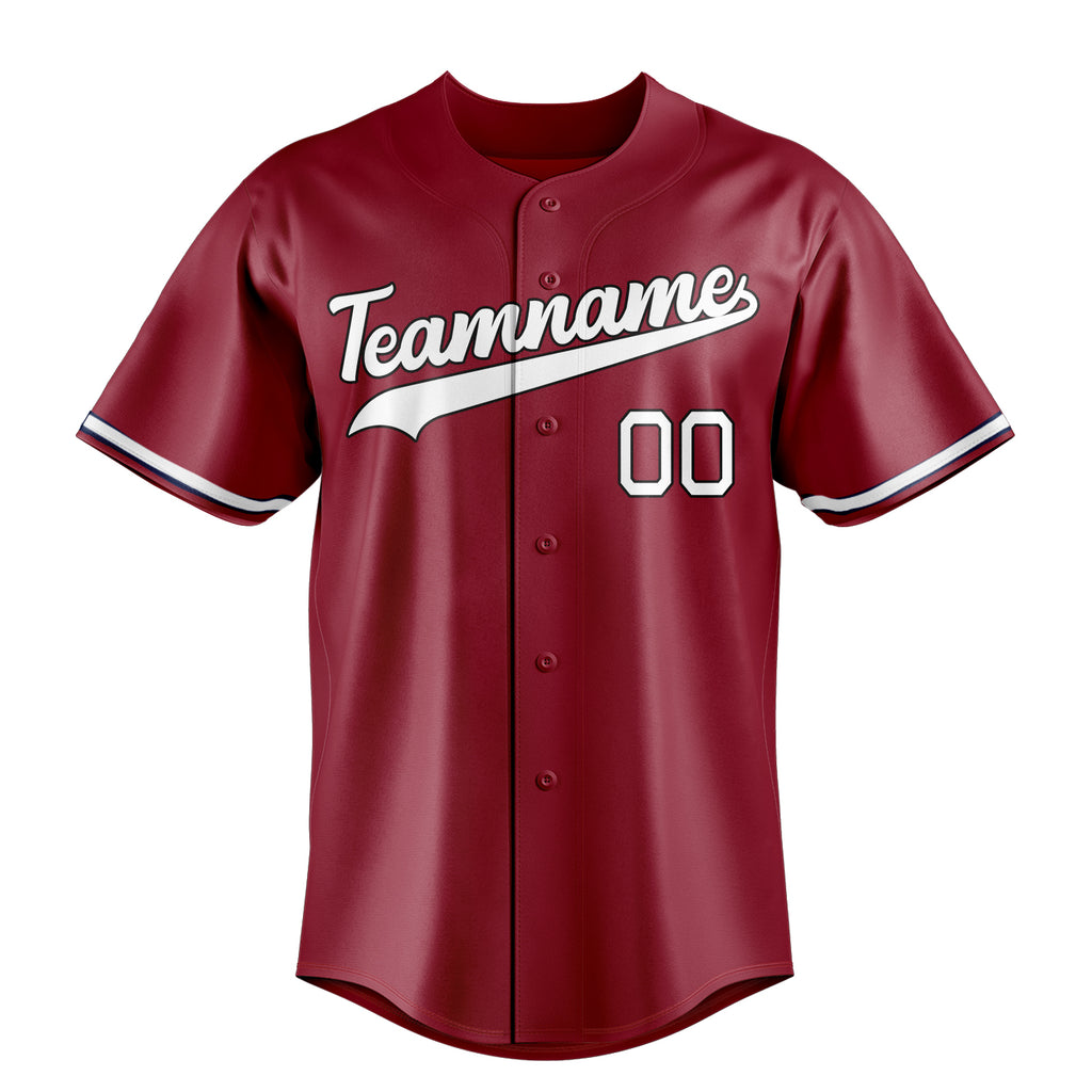 Personalized Maroon & White Color Fan Baseball Jersey