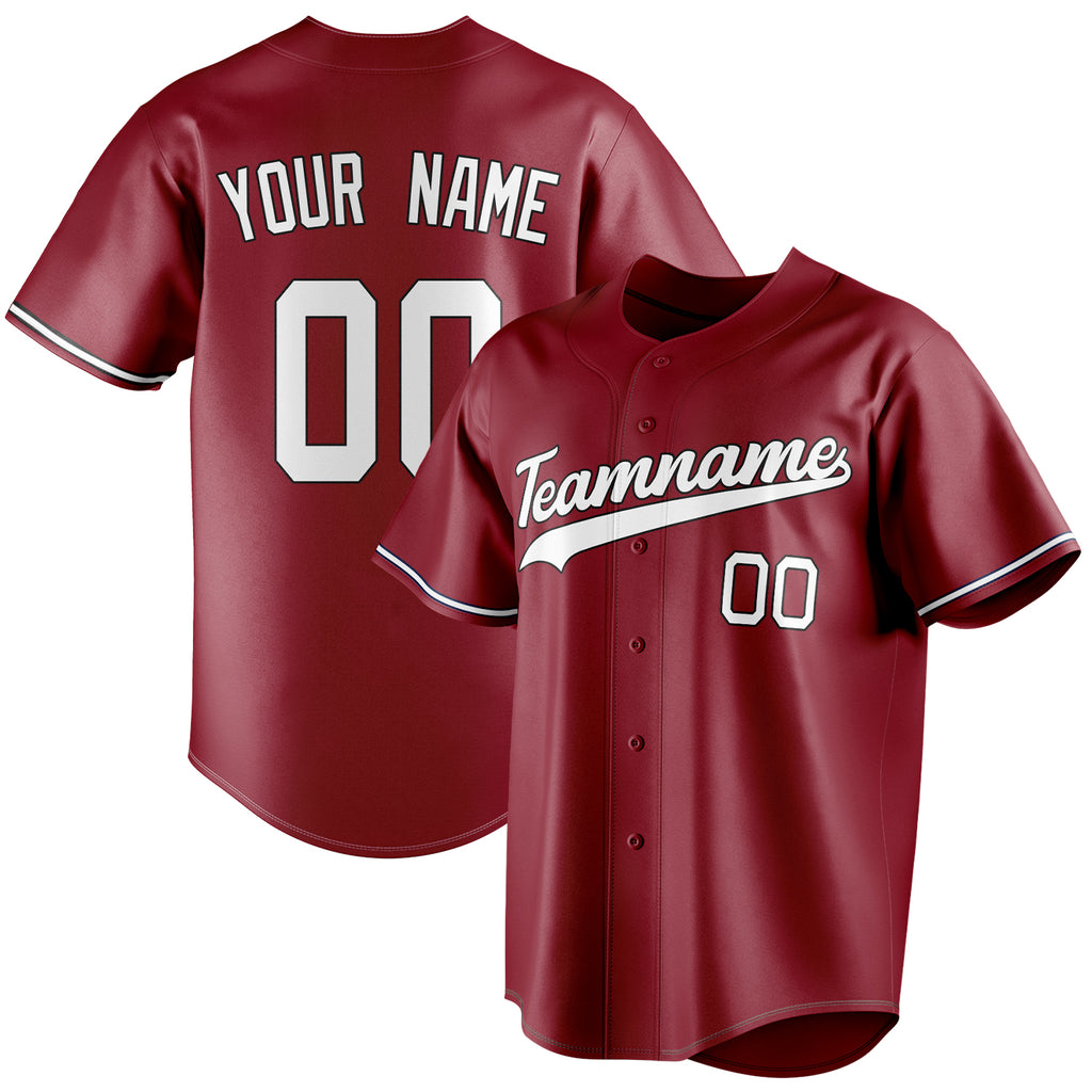 Personalized Maroon & White Color Fan Baseball Jersey BB01240531WX476