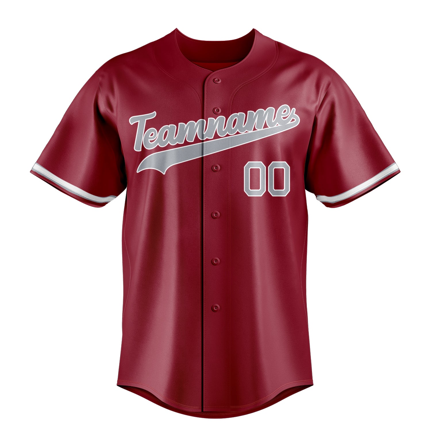 Personalized Maroon & Gray Color Fan Baseball Jersey
