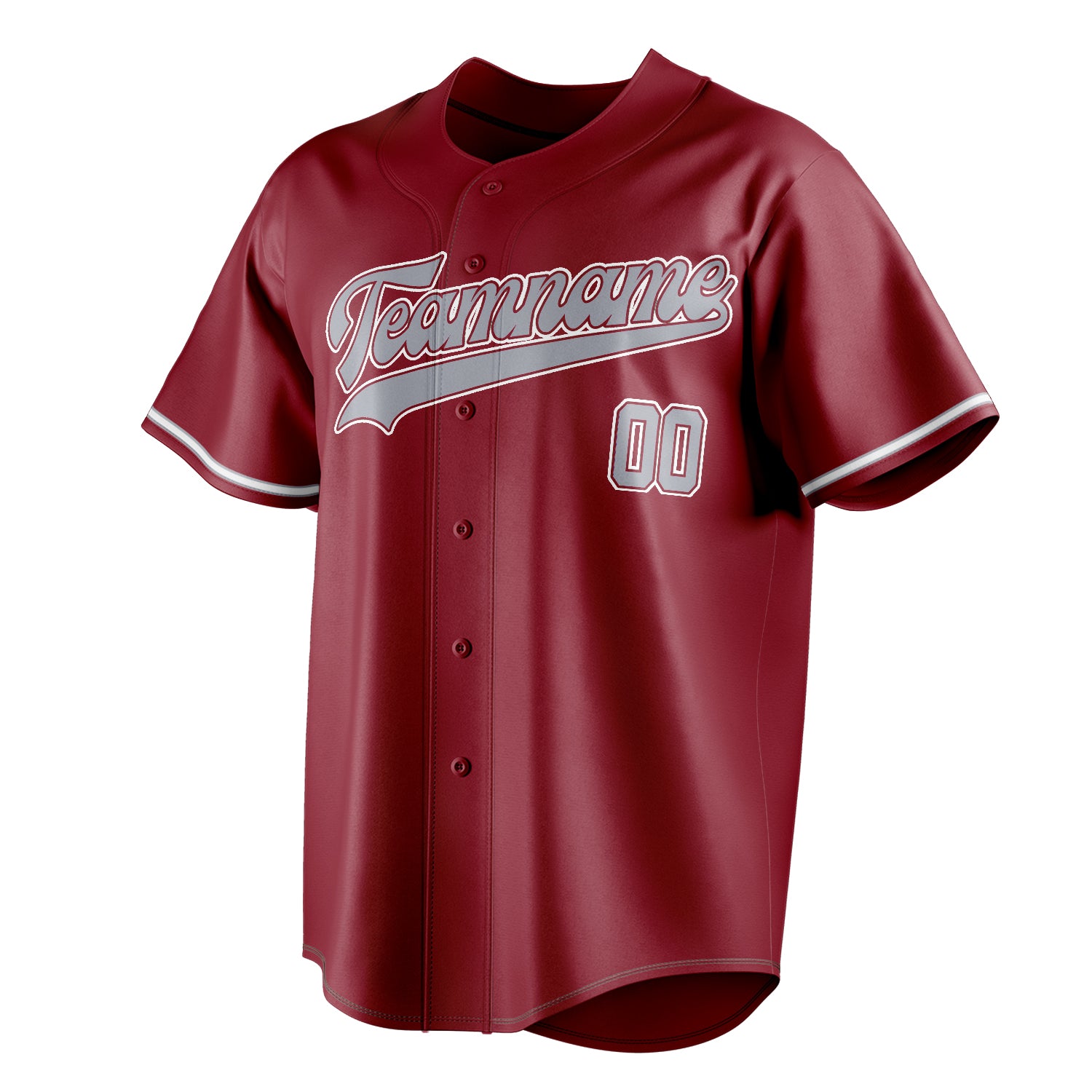 Personalized Maroon & Gray Color Fan Baseball Jersey