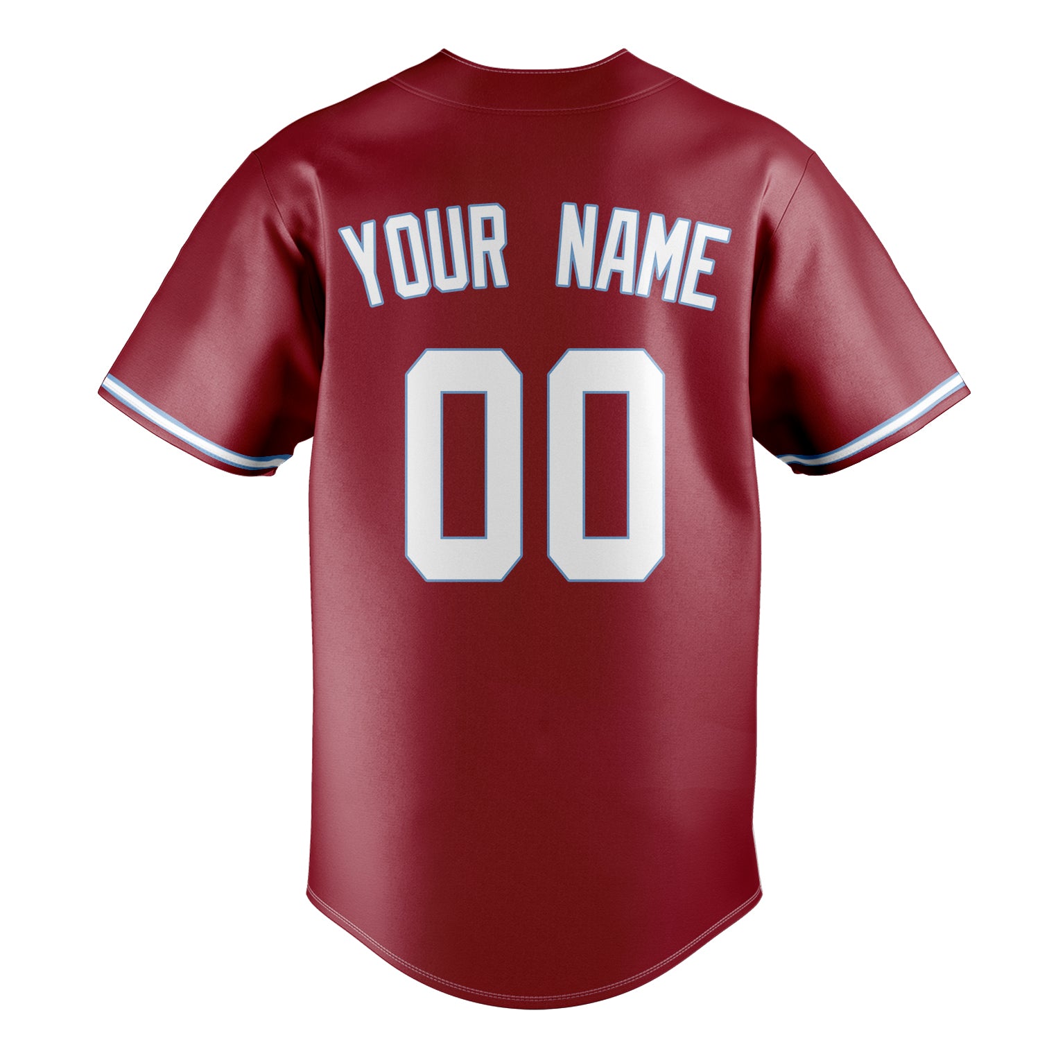 Personalized Maroon & White Color Fan Baseball Jersey