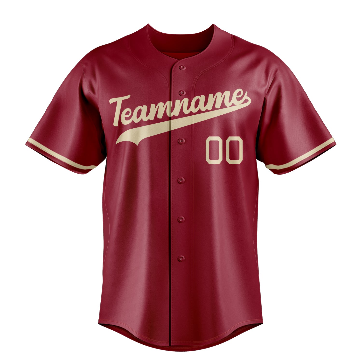 Personalized Maroon & Cream Color Fan Baseball Jersey