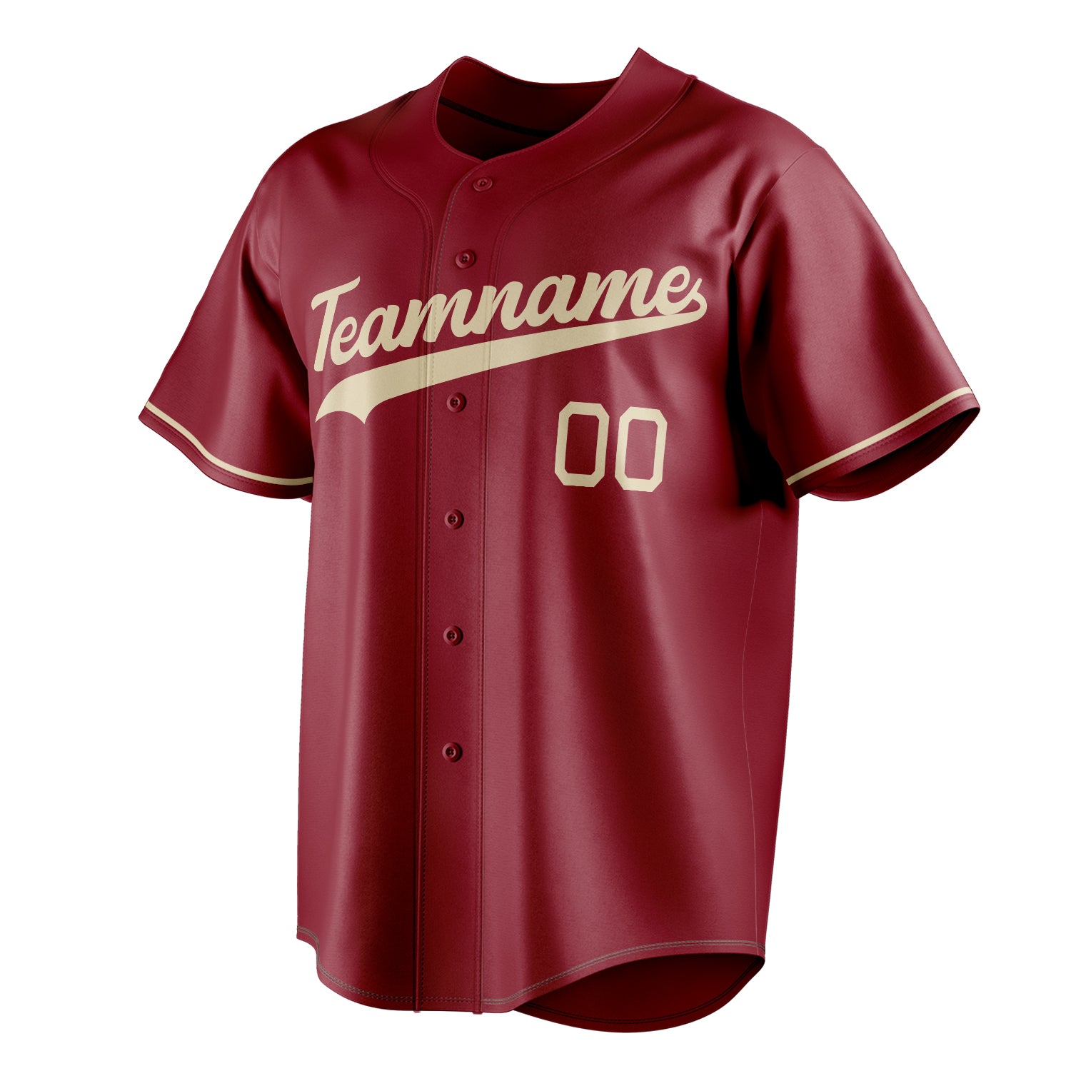 Personalized Maroon & Cream Color Fan Baseball Jersey
