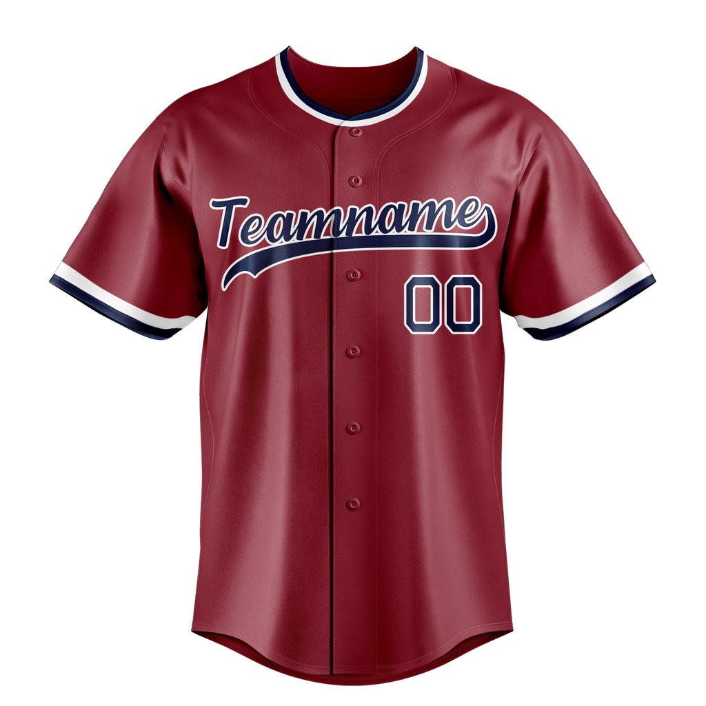 Personalized Maroon & Navy Color Fan Baseball Jersey