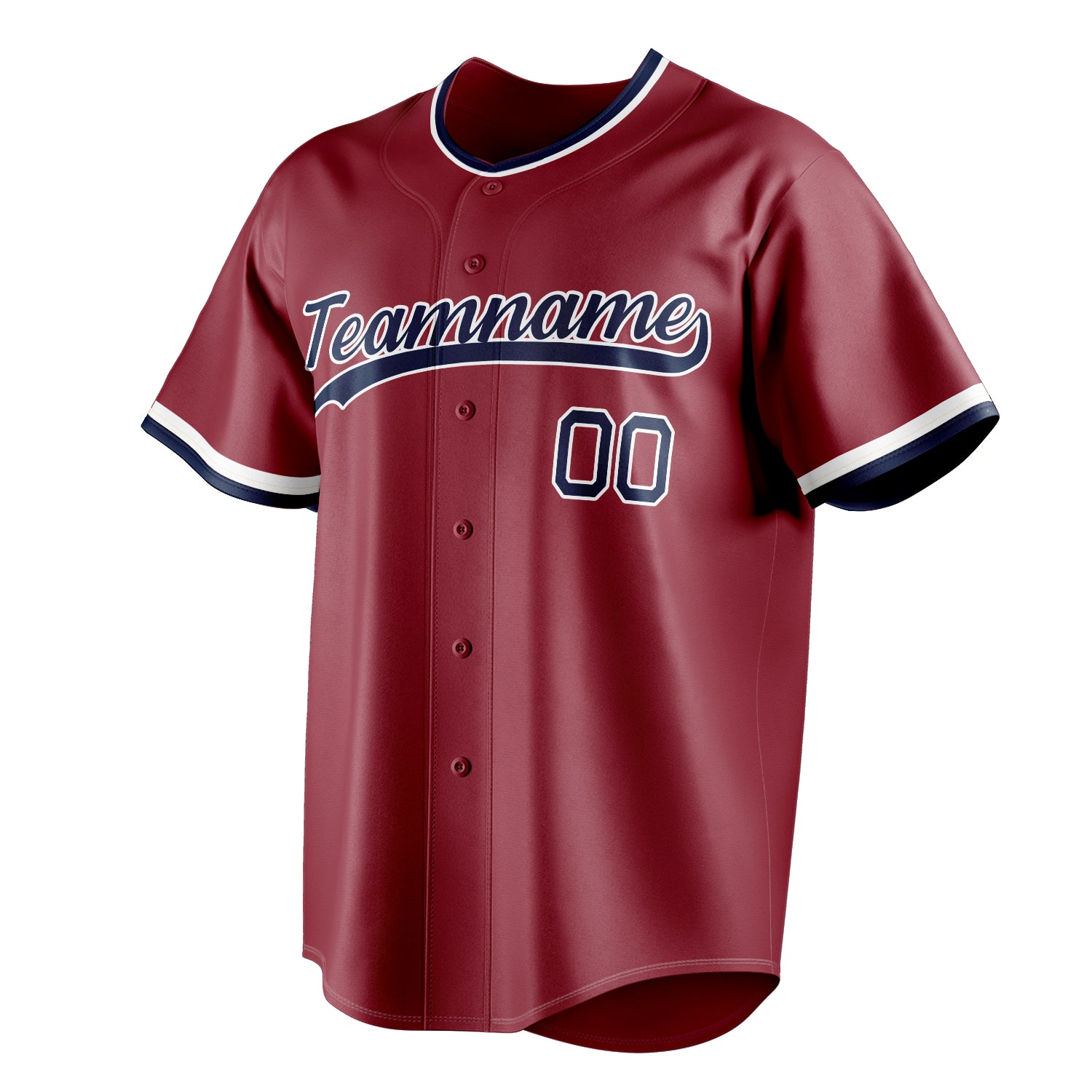 Personalized Maroon & Navy Color Fan Baseball Jersey