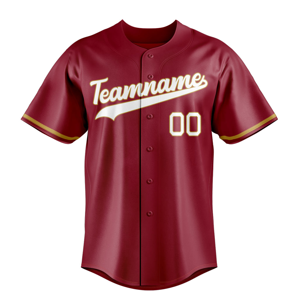 Personalized Maroon & White Color Fan Baseball Jersey
