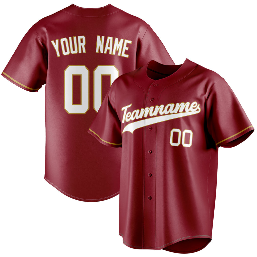 Personalized Maroon & White Color Fan Baseball Jersey BB01240531WX482