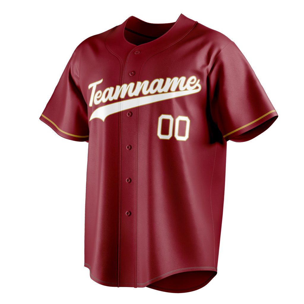 Personalized Maroon & White Color Fan Baseball Jersey