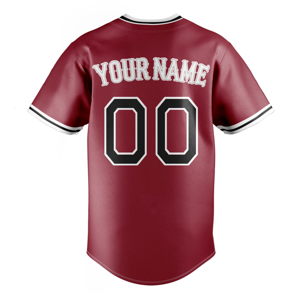 Personalized Maroon & Black Color Fan Baseball Jersey