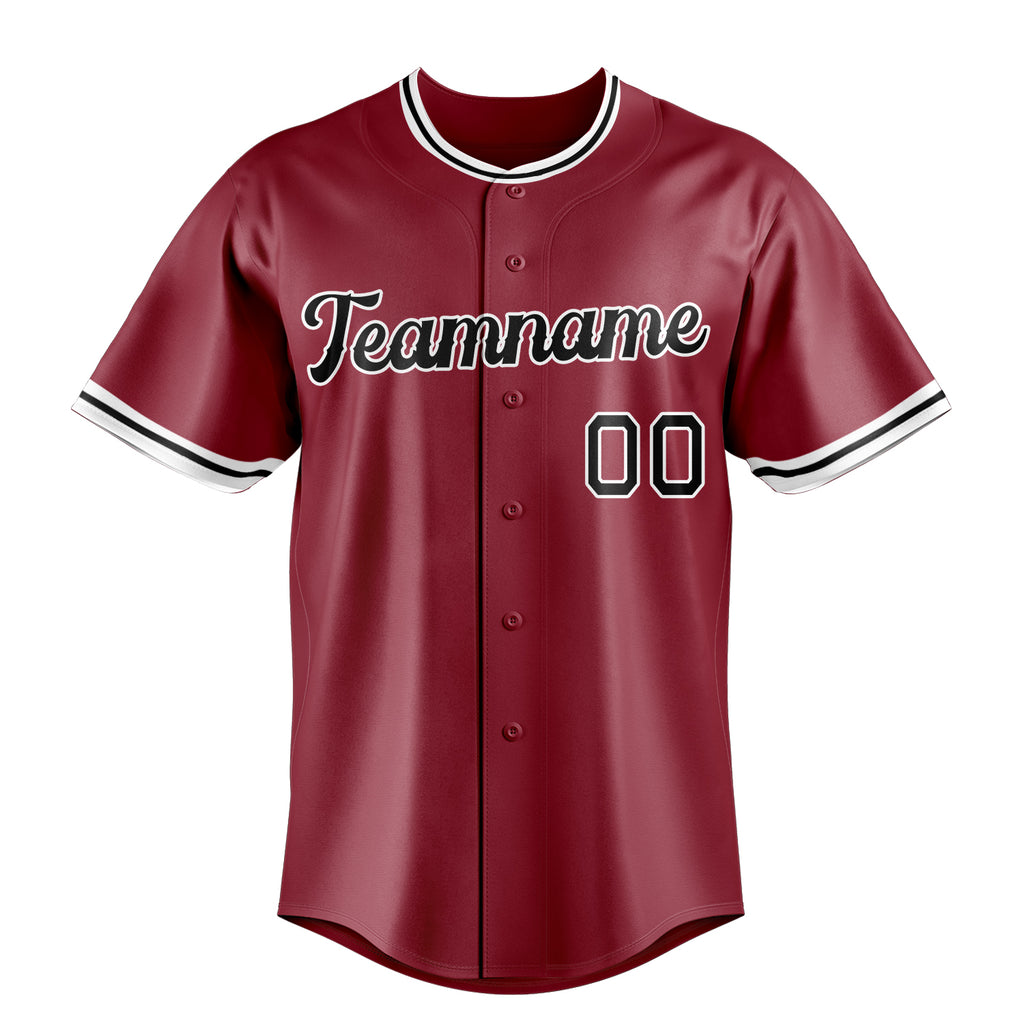 Personalized Maroon & Black Color Fan Baseball Jersey