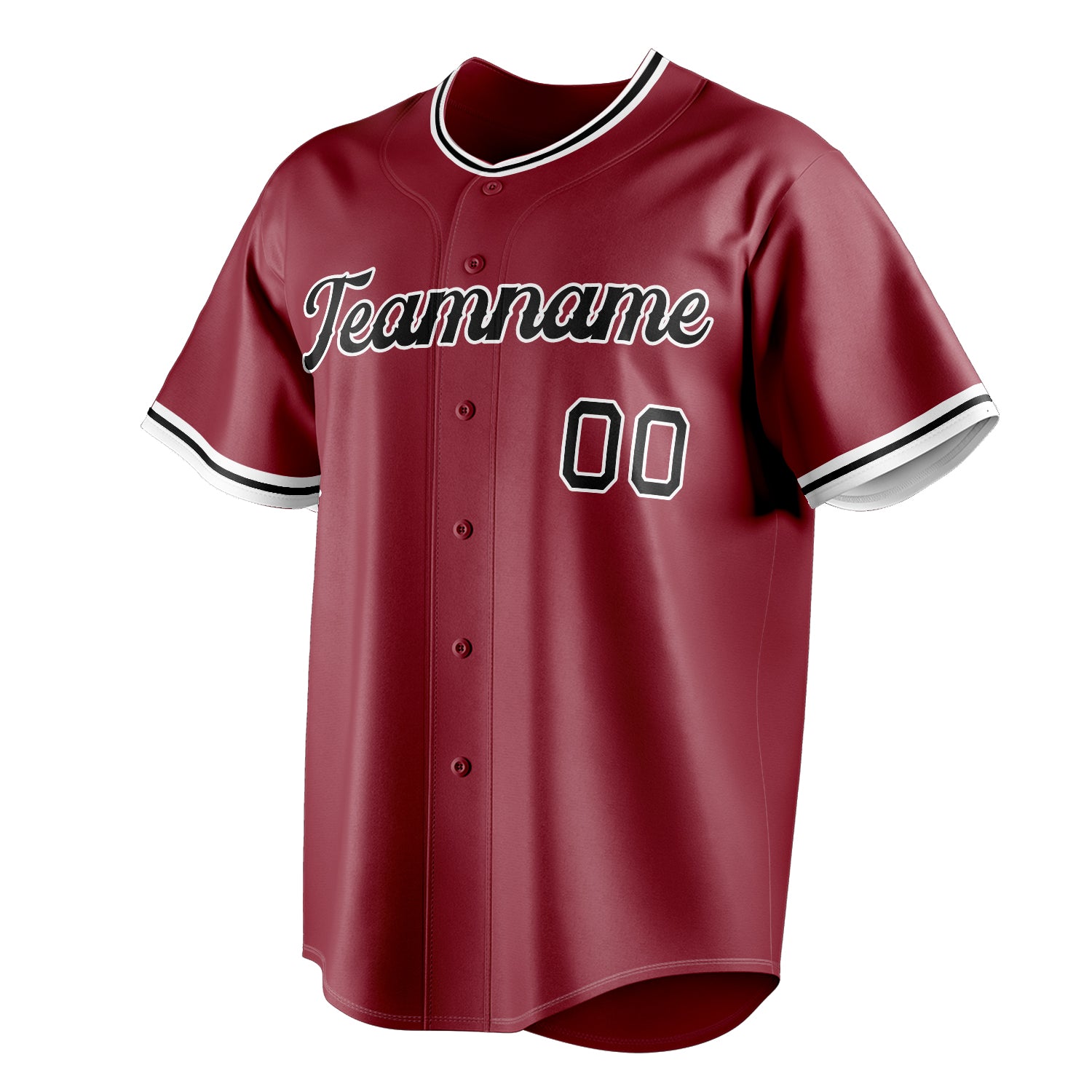 Personalized Maroon & Black Color Fan Baseball Jersey