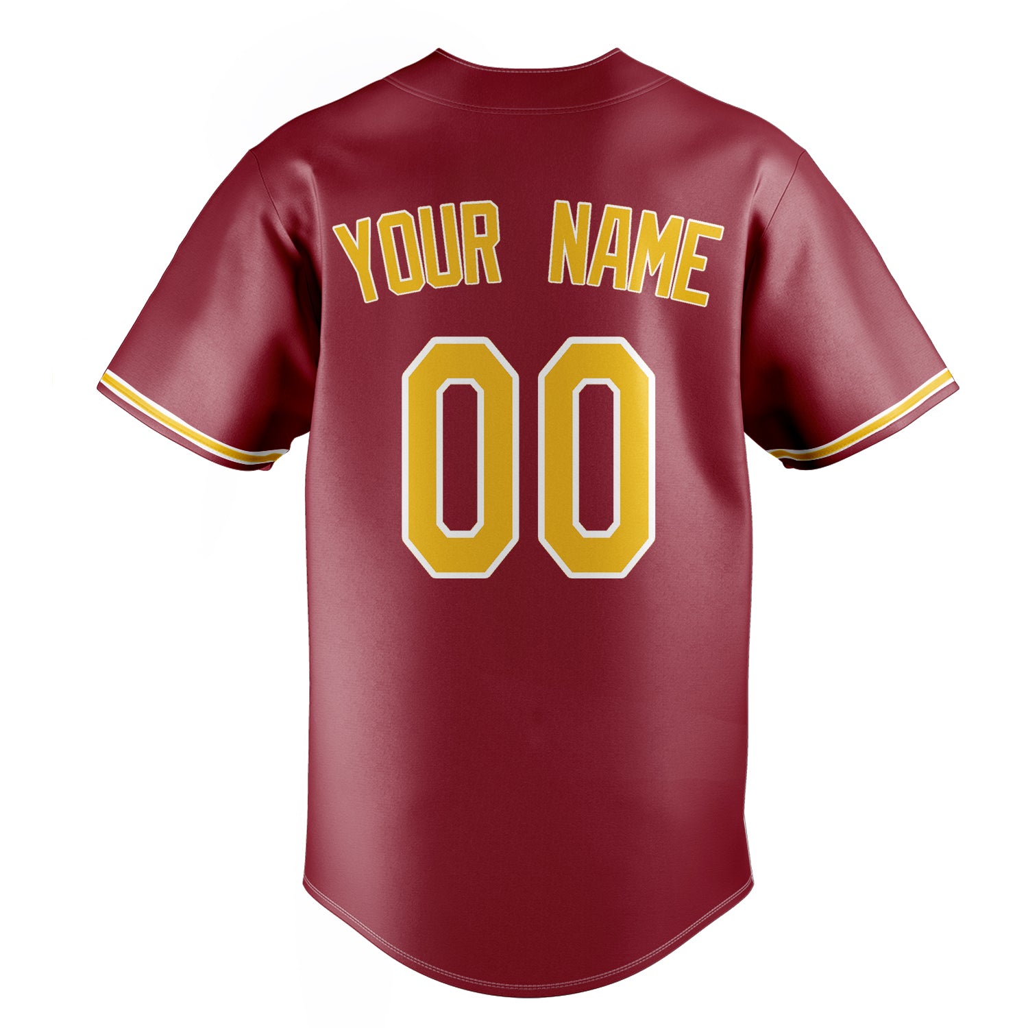 Personalized Maroon & Yellow Color Fan Baseball Jersey