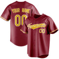 Personalized Maroon & Yellow Color Fan Baseball Jersey BB01240531WX486