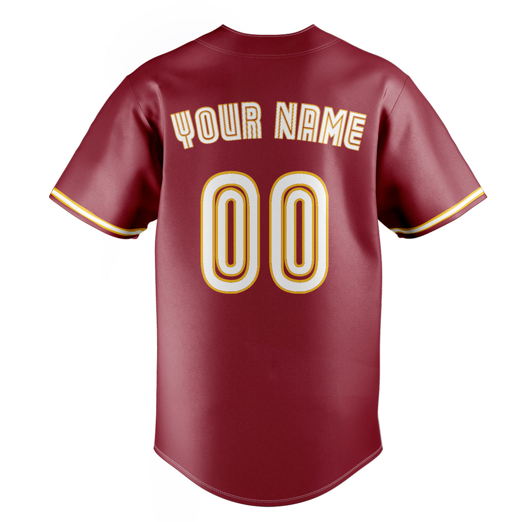 Personalized Maroon & White Color Fan Baseball Jersey